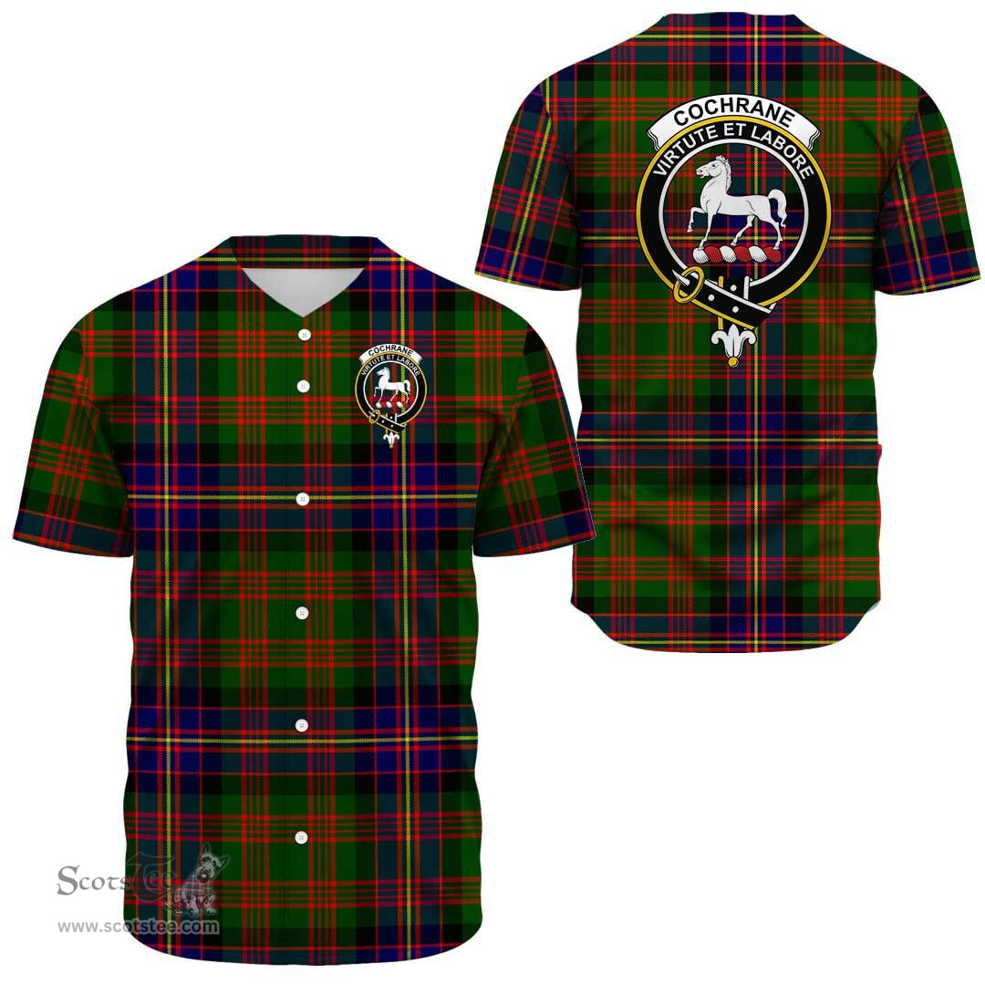 Scottish Cochrane Modern Clan Tartan Baseball Jersey - Crest Classic Scottish Plaid Tartan Plaid