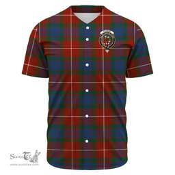 Scottish Fraser Ancient Clan Tartan Baseball Jersey - Crest Classic Scottish Plaid Tartan Plaid