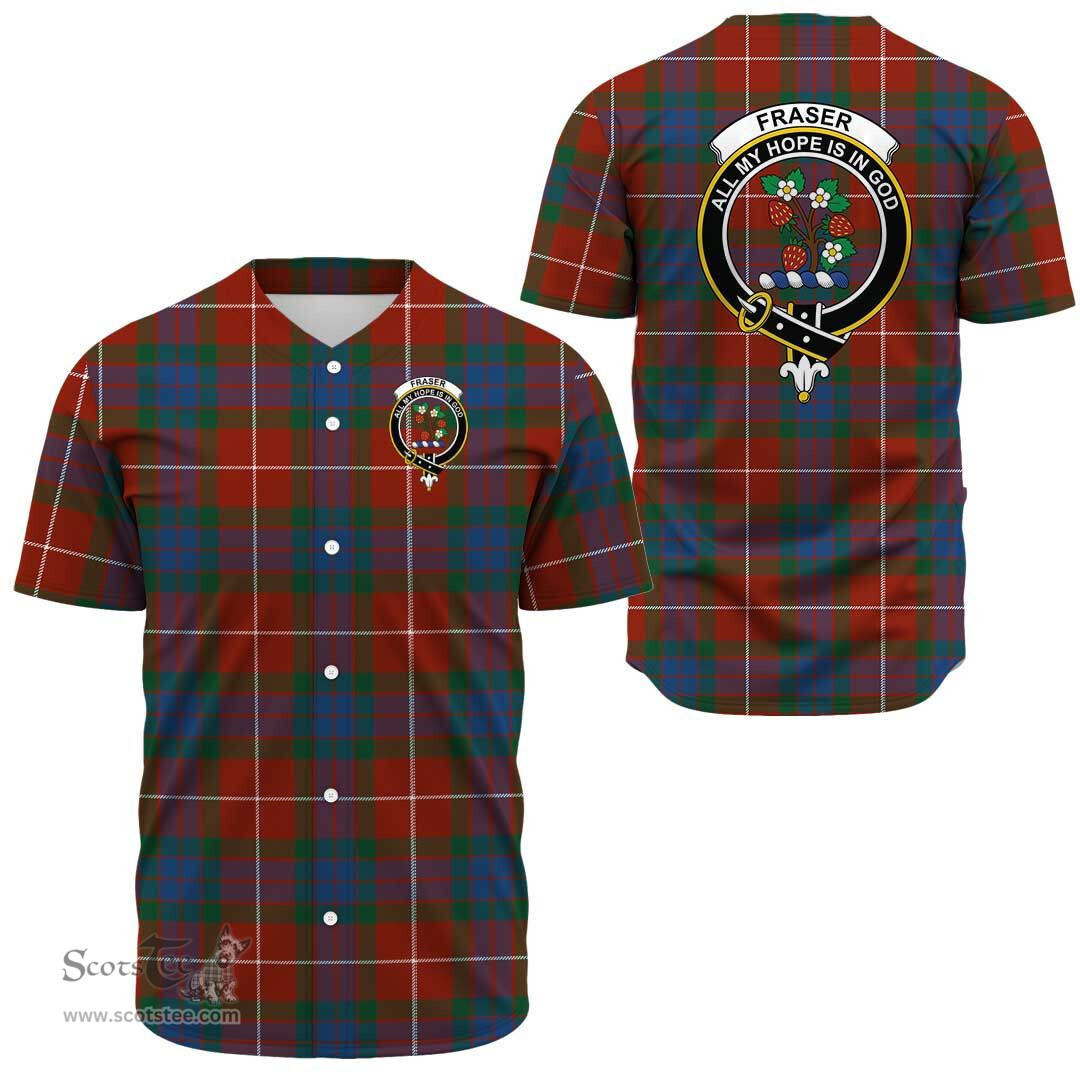 Scottish Fraser Ancient Clan Tartan Baseball Jersey - Crest Classic Scottish Plaid Tartan Plaid