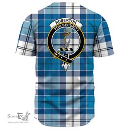 Scottish Roberton Clan Tartan Baseball Jersey - Crest Classic Scottish Plaid Tartan Plaid