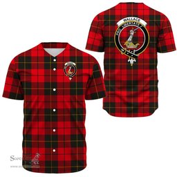 Scottish Wallace Weathered Clan Tartan Baseball Jersey - Crest Classic Scottish Plaid Tartan Plaid