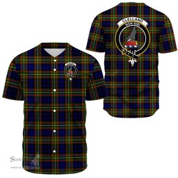 Scottish Clelland Modern Clan Tartan Baseball Jersey - Crest Classic Scottish Plaid Tartan Plaid