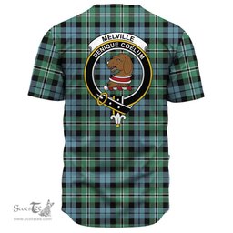 Scottish Melville Clan Tartan Baseball Jersey - Crest Classic Scottish Plaid Tartan Plaid