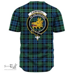 Scottish Campbell Ancient Clan Tartan Baseball Jersey - Crest Classic Scottish Plaid Tartan Plaid