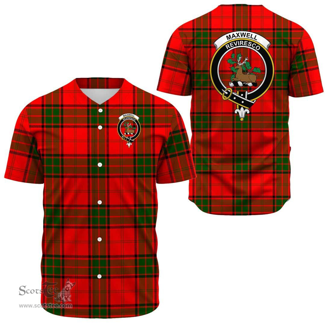 Scottish Maxwell Modern Clan Tartan Baseball Jersey - Crest Classic Scottish Plaid Tartan Plaid