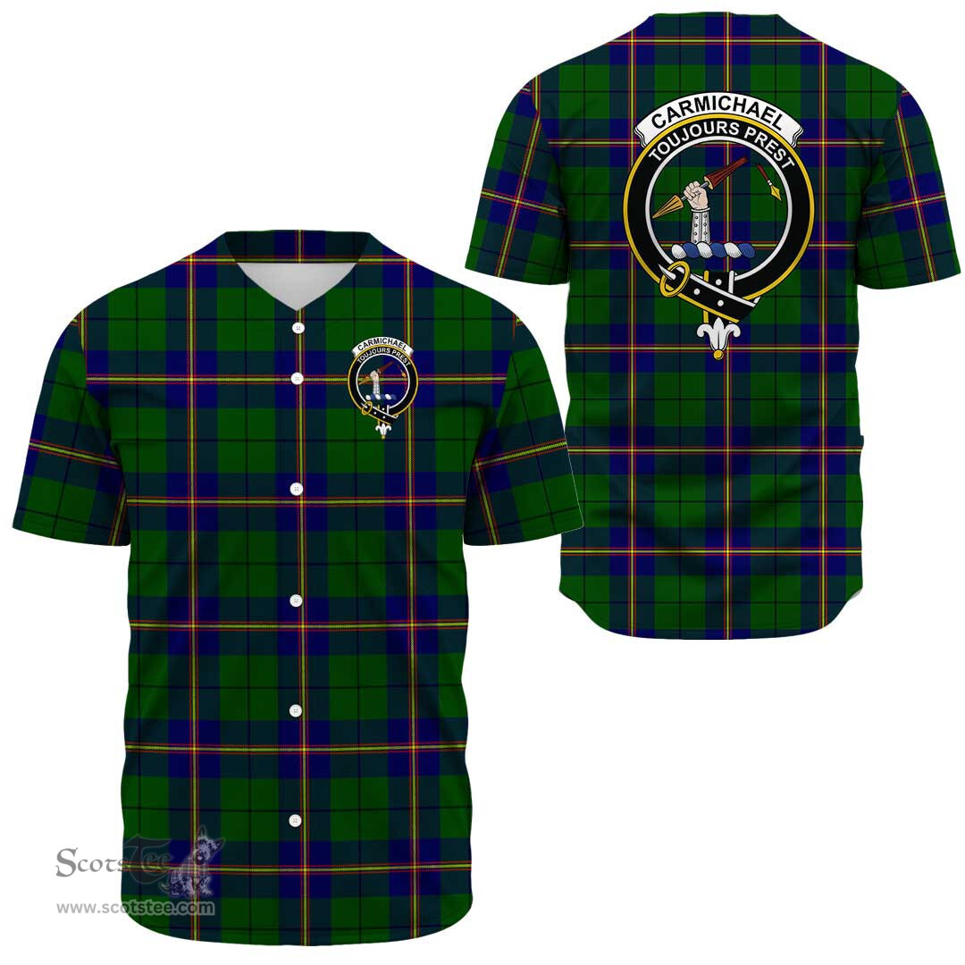 Scottish Carmichael Modern Clan Tartan Baseball Jersey - Crest Classic Scottish Plaid Tartan Plaid