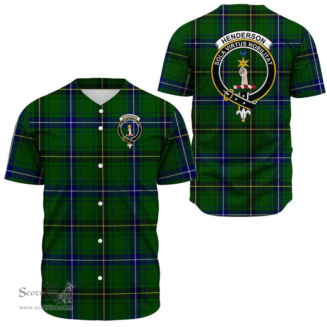Scottish Henderson Modern Clan Tartan Baseball Jersey - Crest Classic Scottish Plaid Tartan Plaid