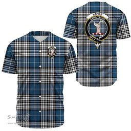 Scottish Napier Modern Clan Tartan Baseball Jersey - Crest Classic Scottish Plaid Tartan Plaid