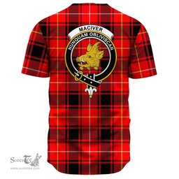 Scottish MacIver Modern Clan Tartan Baseball Jersey - Crest Classic Scottish Plaid Tartan Plaid