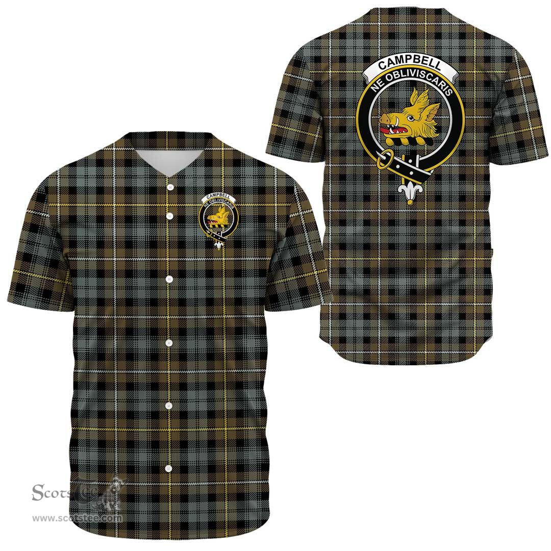 Scottish Campbell Argyll Weathered Clan Tartan Baseball Jersey - Crest Classic Scottish Plaid Tartan Plaid
