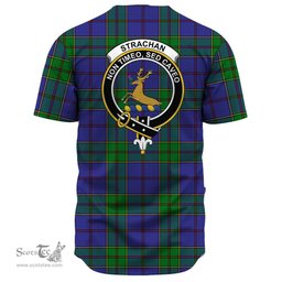 Scottish Strachan Clan Tartan Baseball Jersey - Crest Classic Scottish Plaid Tartan Plaid
