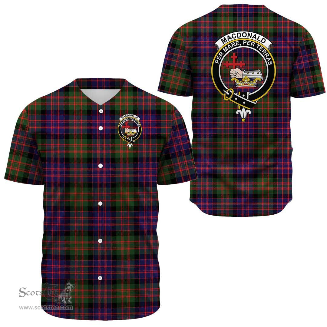 Scottish MacDonald Modern Clan Tartan Baseball Jersey - Crest Classic Scottish Plaid Tartan Plaid