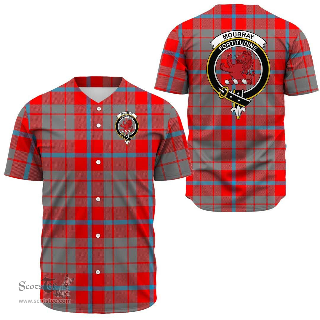 Scottish Moubray Clan Tartan Baseball Jersey - Crest Classic Scottish Plaid Tartan Plaid