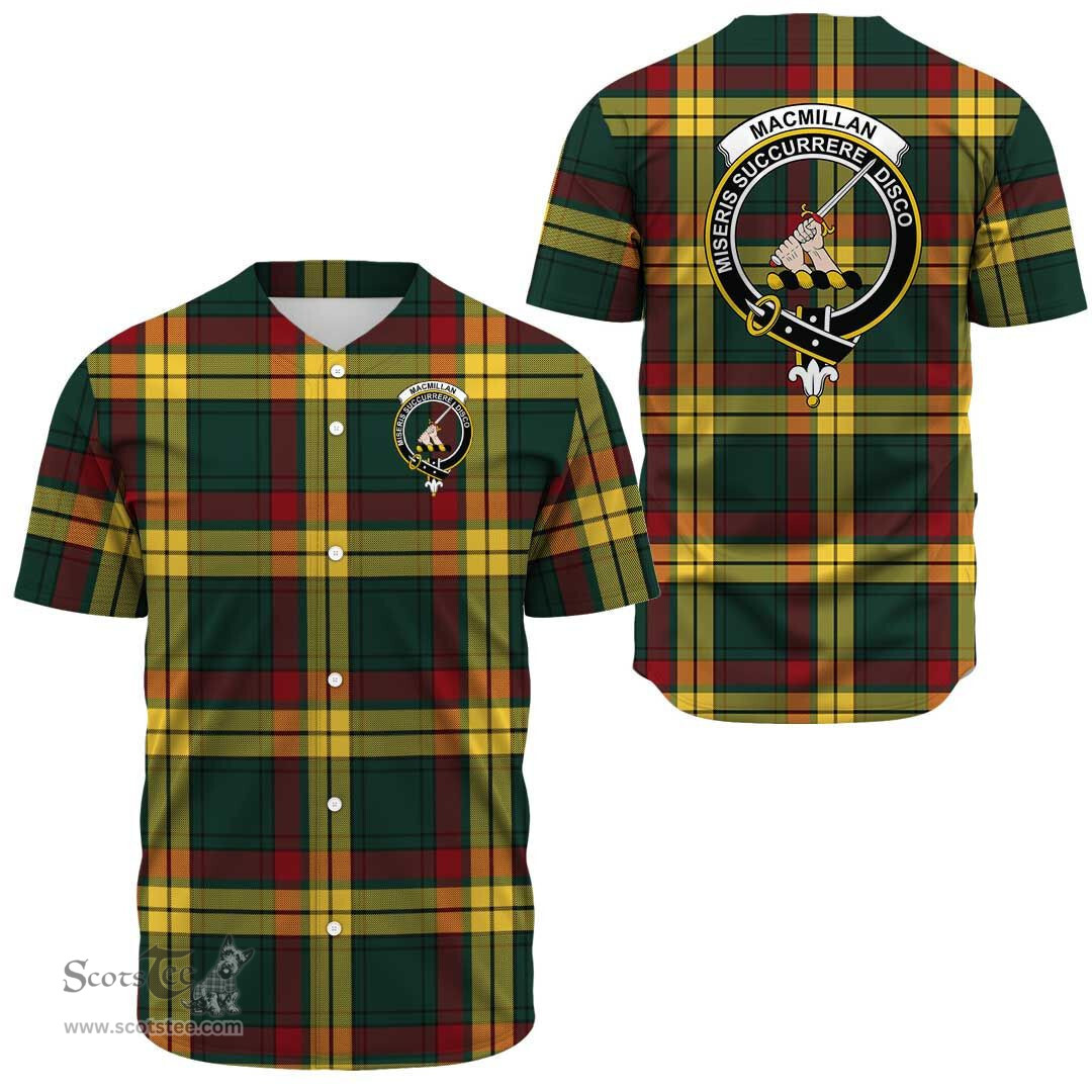 Scottish MacMillan Old Modern Clan Tartan Baseball Jersey - Crest Classic Scottish Plaid Tartan Plaid