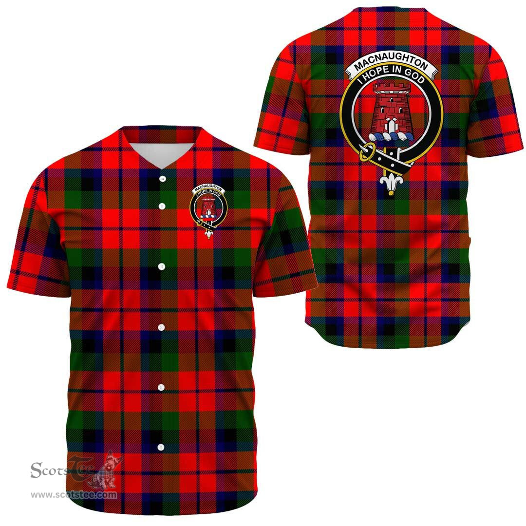 Scottish MacNaughton Modern Clan Tartan Baseball Jersey - Crest Classic Scottish Plaid Tartan Plaid