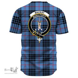 Scottish MacKay Blue Clan Tartan Baseball Jersey - Crest Classic Scottish Plaid Tartan Plaid
