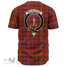 Scottish MacAlister Modern Clan Tartan Baseball Jersey - Crest Classic Scottish Plaid Tartan Plaid
