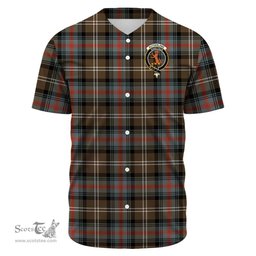 Scottish Sutherland Weathered Clan Tartan Baseball Jersey - Crest Classic Scottish Plaid Tartan Plaid