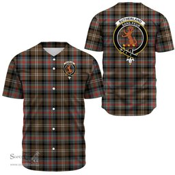 Scottish Sutherland Weathered Clan Tartan Baseball Jersey - Crest Classic Scottish Plaid Tartan Plaid