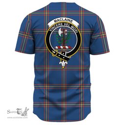 Scottish MacLaine of Loch Buie Clan Tartan Baseball Jersey - Crest Classic Scottish Plaid Tartan Plaid