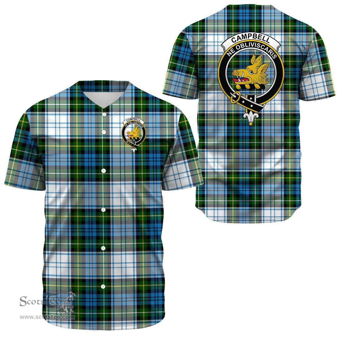 Scottish Campbell Dress Ancient Clan Tartan Baseball Jersey - Crest Classic Scottish Plaid Tartan Plaid
