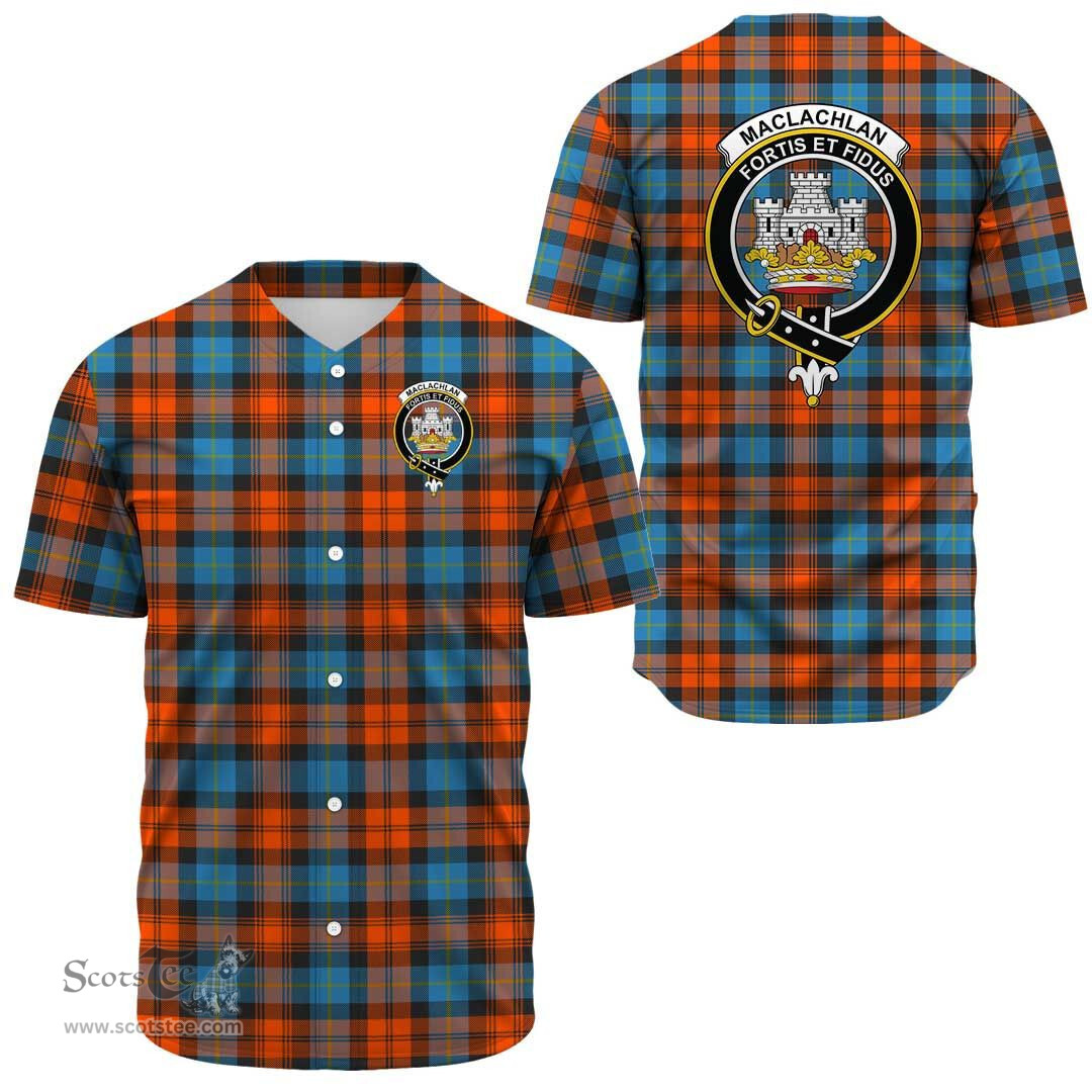 Scottish MacLachlan Ancient Clan Tartan Baseball Jersey - Crest Classic Scottish Plaid Tartan Plaid