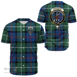 Scottish Davidson of Tulloch Clan Tartan Baseball Jersey - Crest Classic Scottish Plaid Tartan Plaid