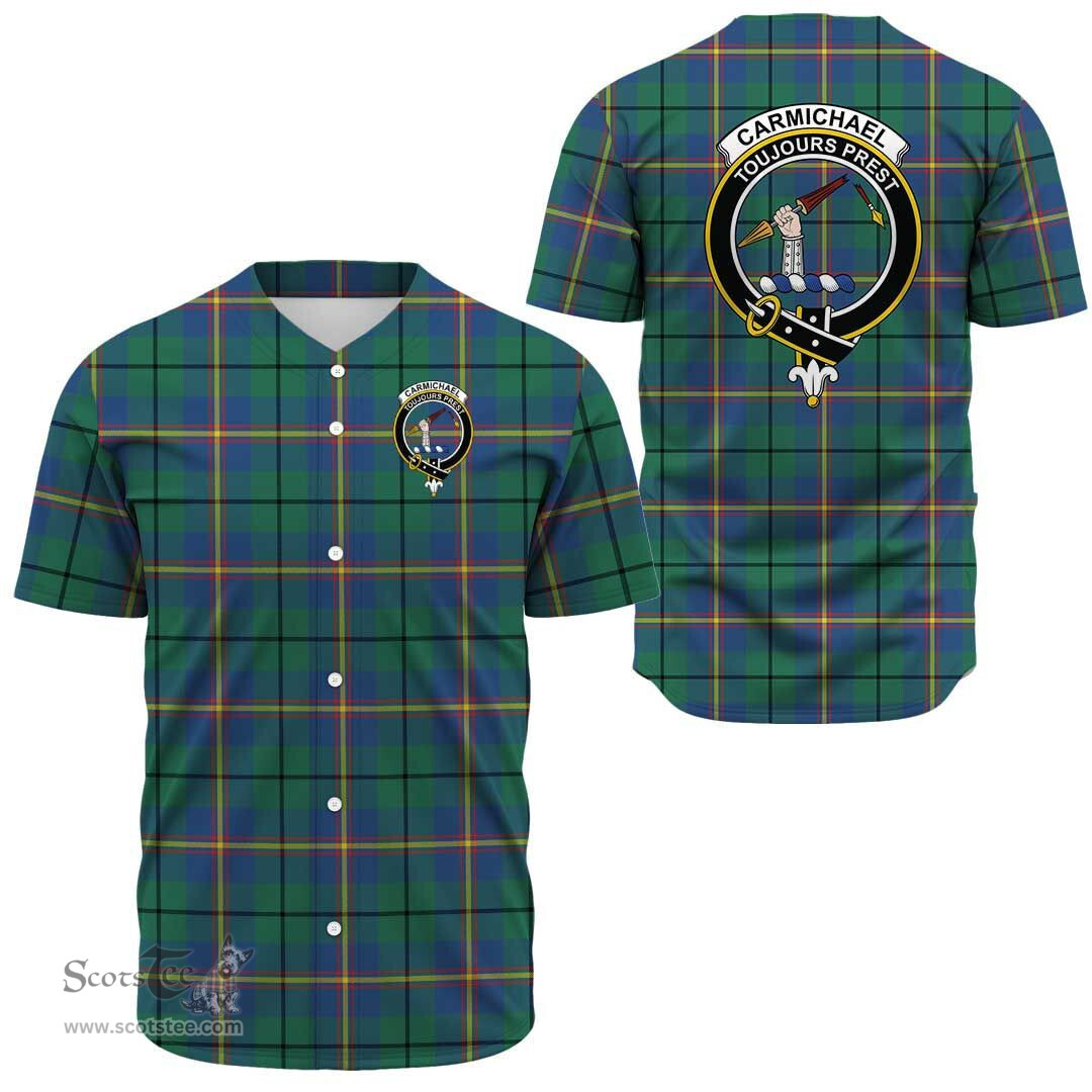 Scottish Carmichael Ancient Clan Tartan Baseball Jersey - Crest Classic Scottish Plaid Tartan Plaid