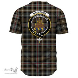 Scottish MacKenzie Weathered Clan Tartan Baseball Jersey - Crest Classic Scottish Plaid Tartan Plaid
