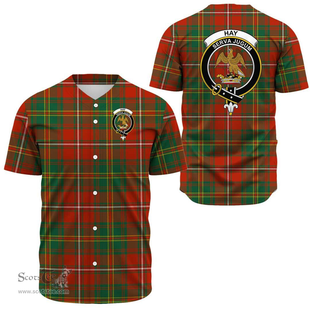 Scottish Hay Ancient Clan Tartan Baseball Jersey - Crest Classic Scottish Plaid Tartan Plaid