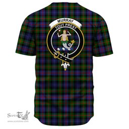 Scottish Murray of Atholl Modern Clan Tartan Baseball Jersey - Crest Classic Scottish Plaid Tartan Plaid