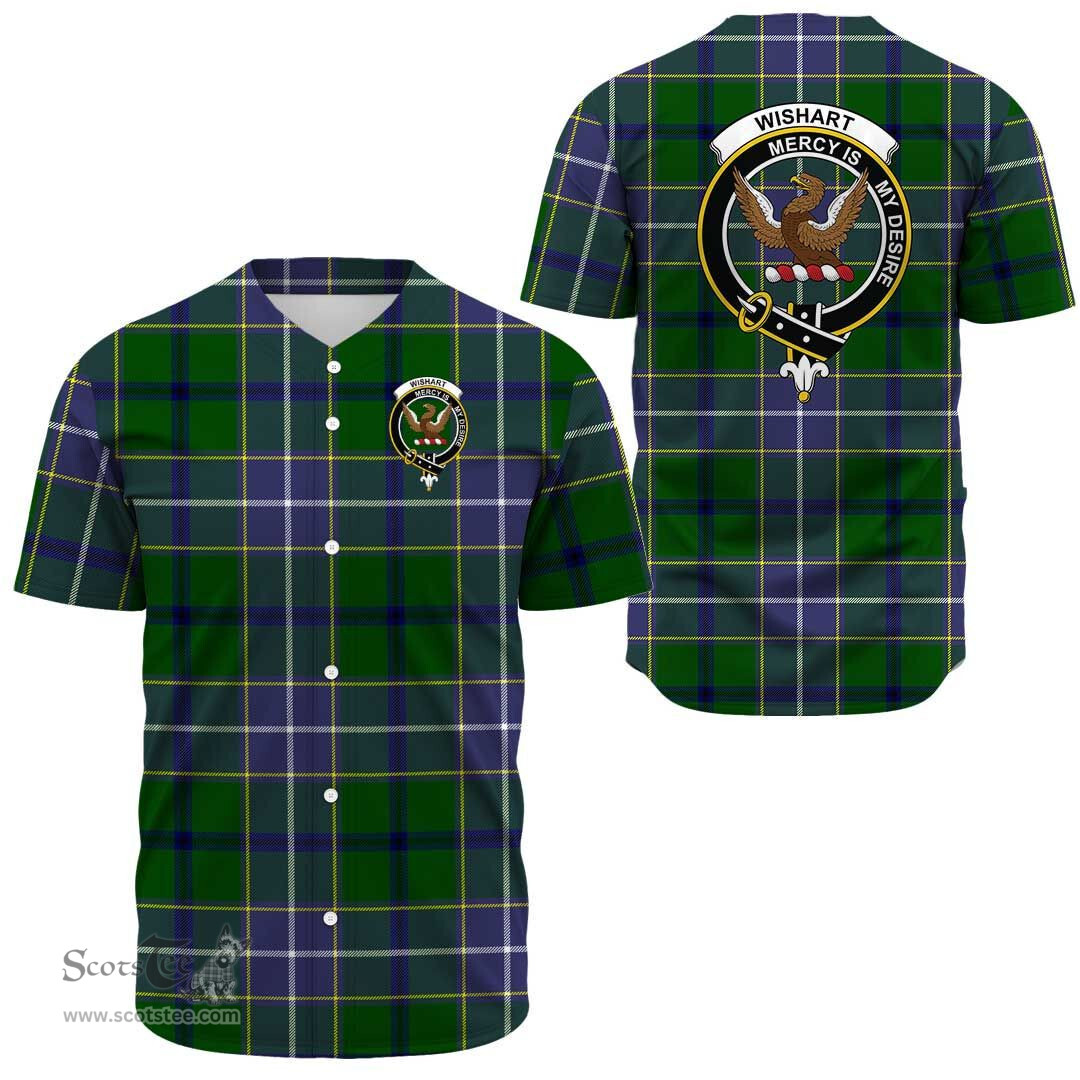 Scottish Wishart Hunting Modern Clan Tartan Baseball Jersey - Crest Classic Scottish Plaid Tartan Plaid