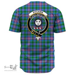 Scottish Pitcairn Hunting Clan Tartan Baseball Jersey - Crest Classic Scottish Plaid Tartan Plaid