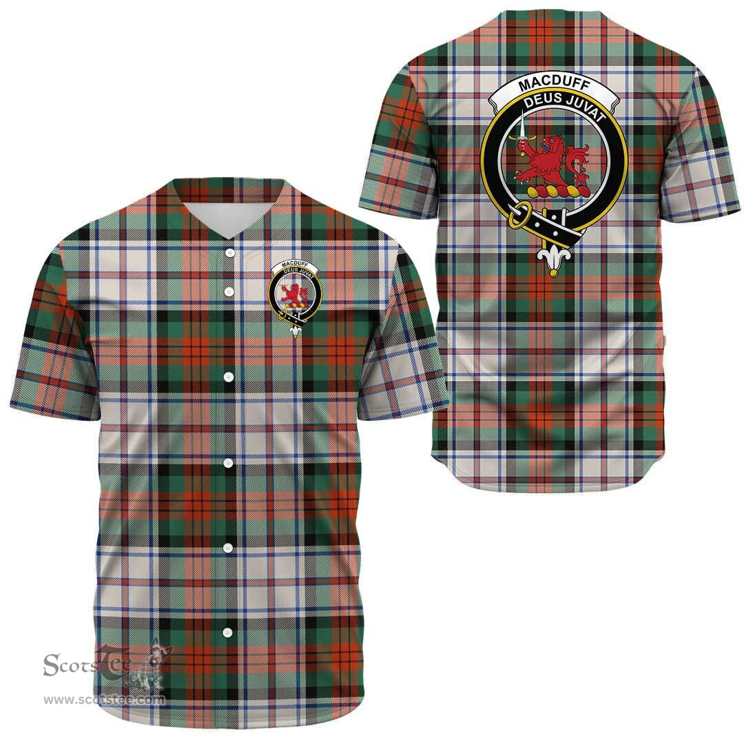 Scottish MacDuff Dress Ancient Clan Tartan Baseball Jersey - Crest Classic Scottish Plaid Tartan Plaid