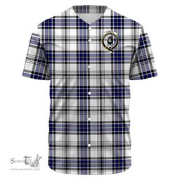 Scottish Hannay Modern Clan Tartan Baseball Jersey - Crest Classic Scottish Plaid Tartan Plaid