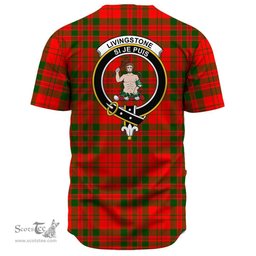 Scottish Livingstone Modern Clan Tartan Baseball Jersey - Crest Classic Scottish Plaid Tartan Plaid