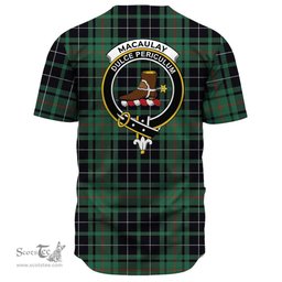 Scottish MacAulay Hunting Ancient Clan Tartan Baseball Jersey - Crest Classic Scottish Plaid Tartan Plaid