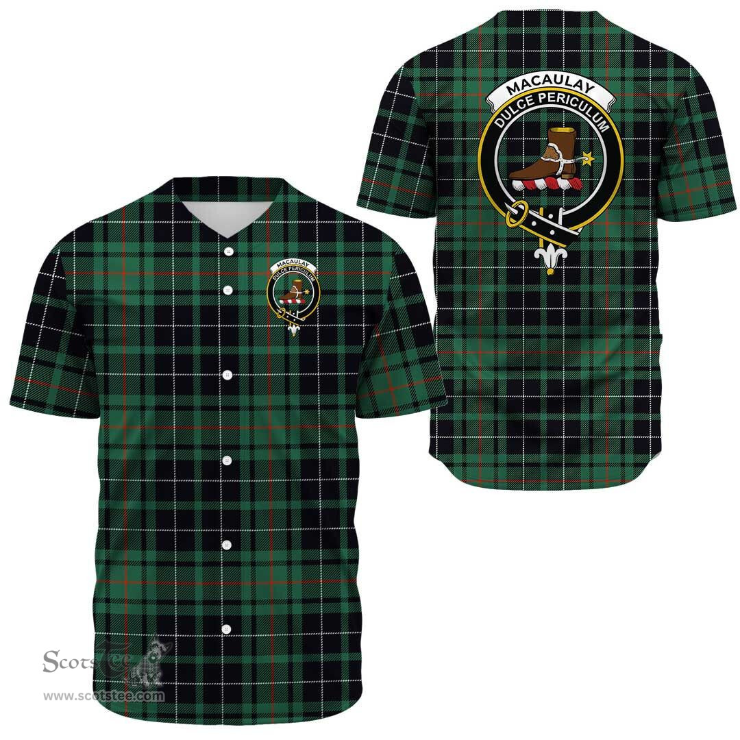 Scottish MacAulay Hunting Ancient Clan Tartan Baseball Jersey - Crest Classic Scottish Plaid Tartan Plaid