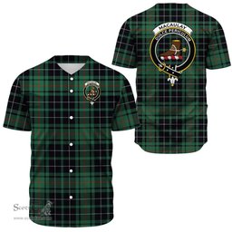 Scottish MacAulay Hunting Ancient Clan Tartan Baseball Jersey - Crest Classic Scottish Plaid Tartan Plaid