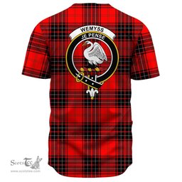 Scottish Wemyss Modern Clan Tartan Baseball Jersey - Crest Classic Scottish Plaid Tartan Plaid