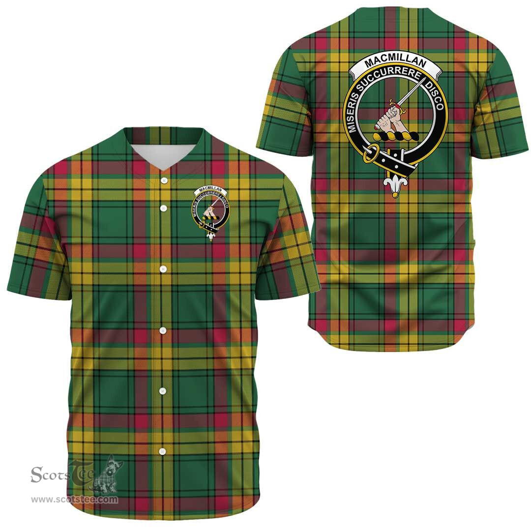 Scottish MacMillan Old Ancient Clan Tartan Baseball Jersey - Crest Classic Scottish Plaid Tartan Plaid