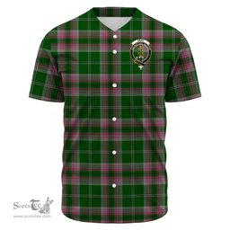 Scottish Gray Clan Tartan Baseball Jersey - Crest Classic Scottish Plaid Tartan Plaid