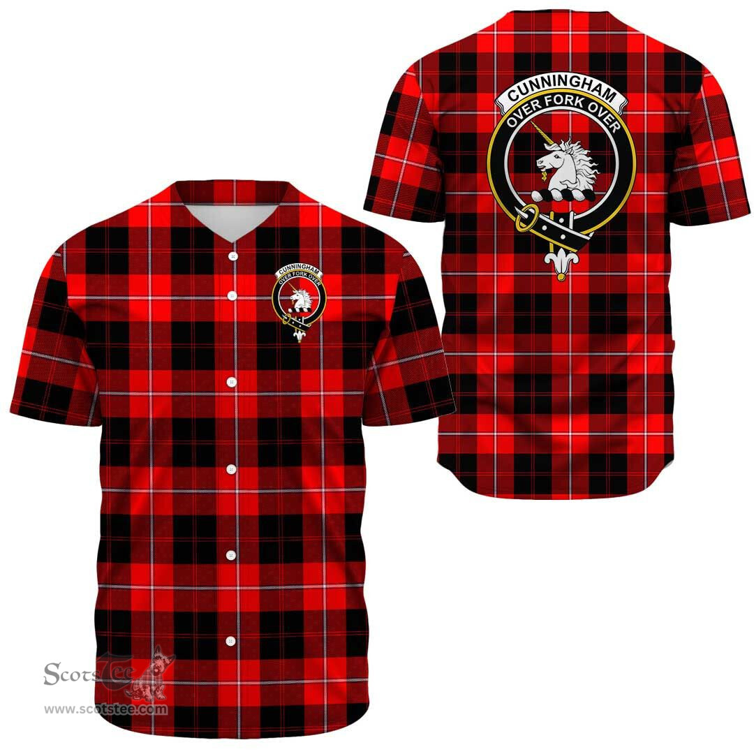 Scottish Cunningham Modern Clan Tartan Baseball Jersey - Crest Classic Scottish Plaid Tartan Plaid