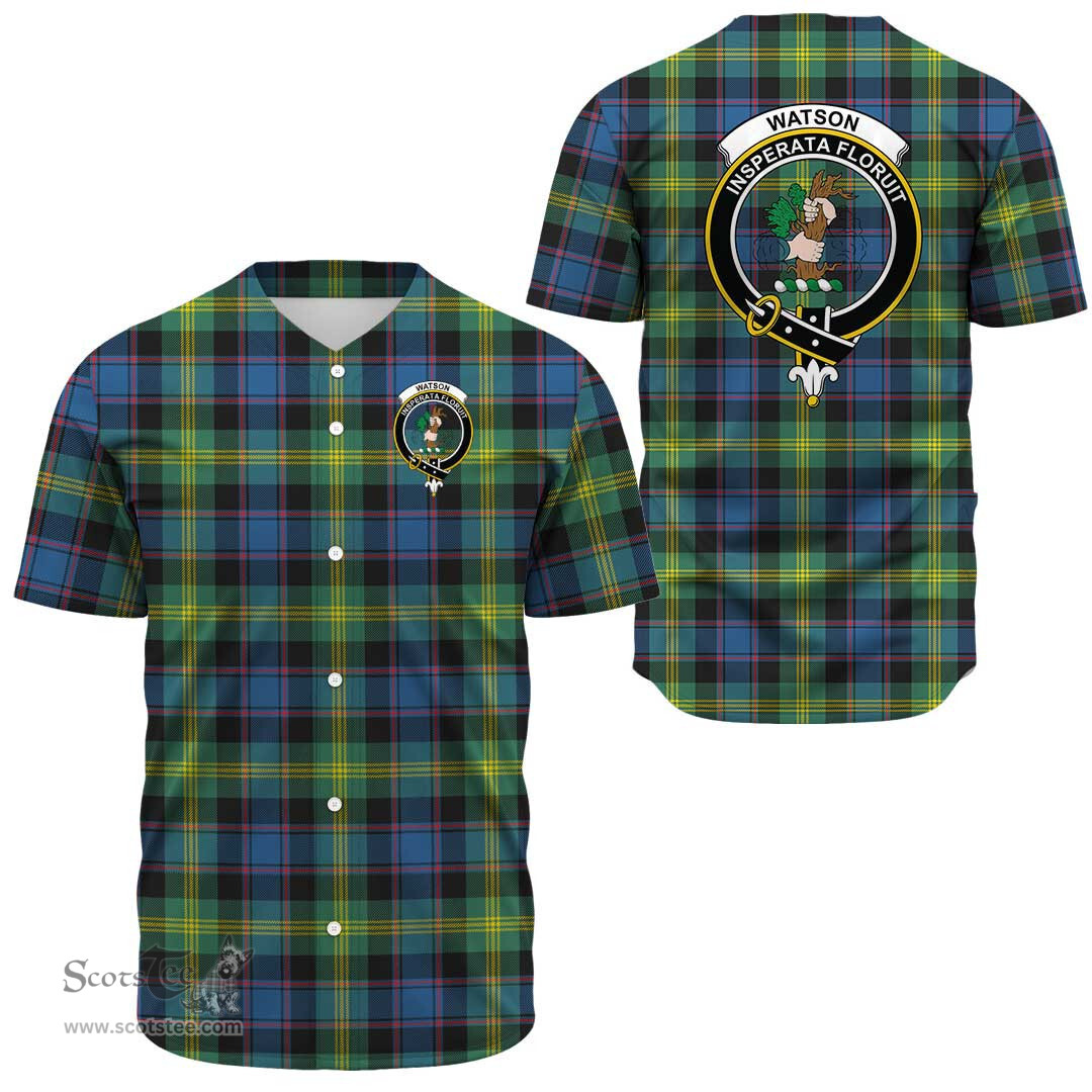 Scottish Watson Ancient Clan Tartan Baseball Jersey - Crest Classic Scottish Plaid Tartan Plaid