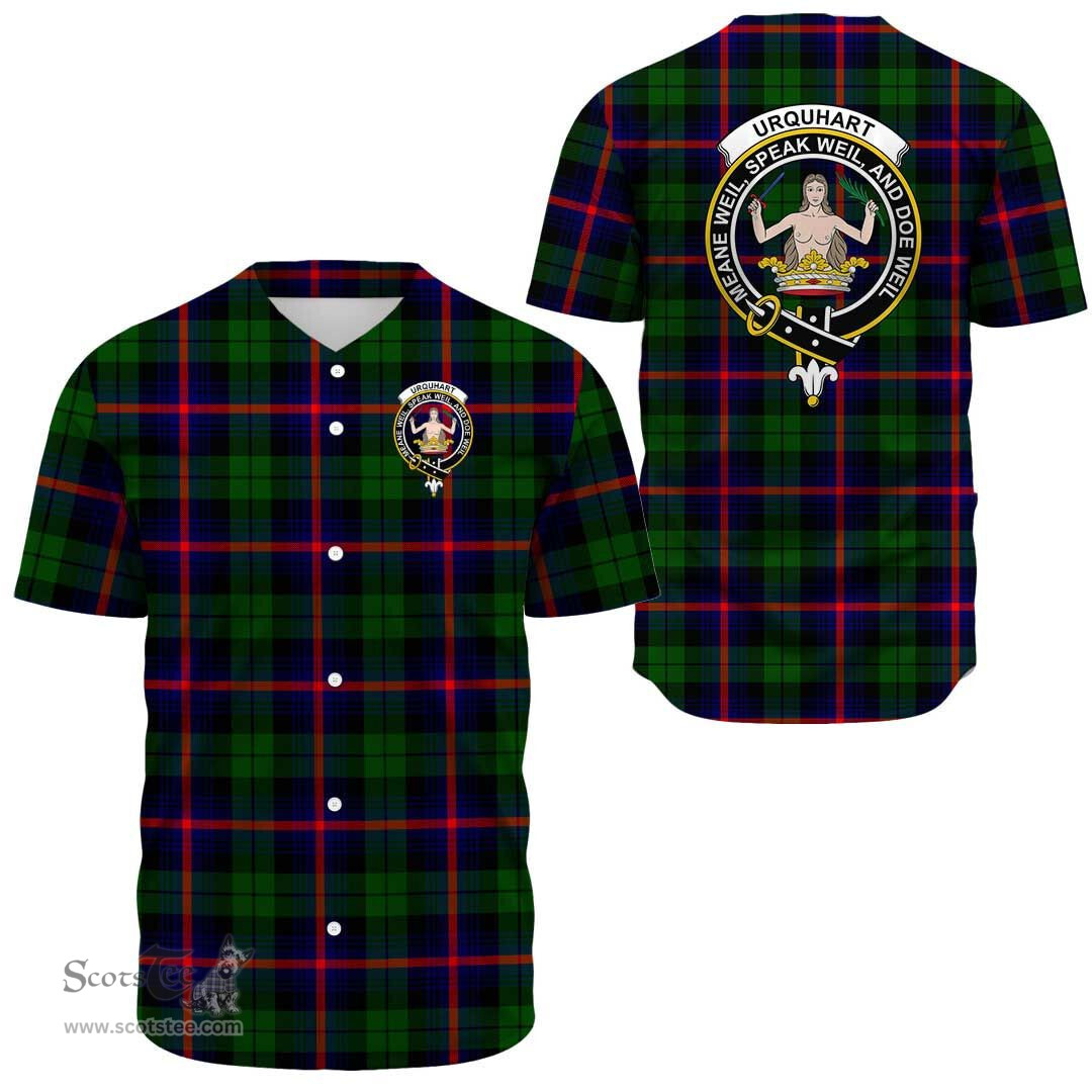 Scottish Urquhart Modern Clan Tartan Baseball Jersey - Crest Classic Scottish Plaid Tartan Plaid