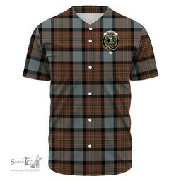 Scottish MacLaren Weathered Clan Tartan Baseball Jersey - Crest Classic Scottish Plaid Tartan Plaid