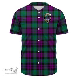 Scottish MacArthur ? Milton Clan Tartan Baseball Jersey - Crest Classic Scottish Plaid Tartan Plaid