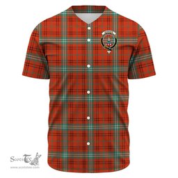 Scottish Morrison Red Ancient Clan Tartan Baseball Jersey - Crest Classic Scottish Plaid Tartan Plaid