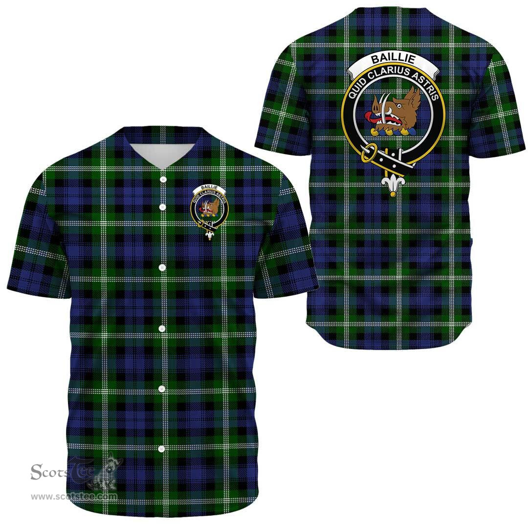 Scottish Baillie Modern Clan Tartan Baseball Jersey - Crest Classic Scottish Plaid Tartan Plaid