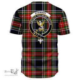 Scottish Stewart Black Clan Tartan Baseball Jersey - Crest Classic Scottish Plaid Tartan Plaid